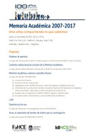 Diez años de Memoria Académica (2007-2017)